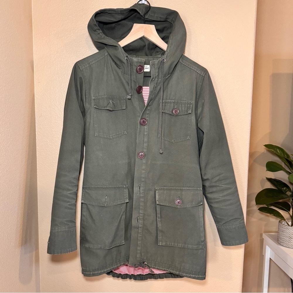 Bridge & Burn Long 💯% Cotton Hooded Button Up Jacket Women’s size small - Picture 2 of 14